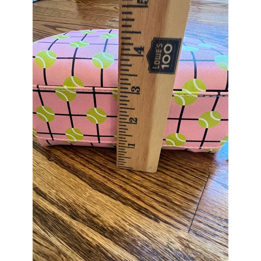 Clementine and Jane Pink Tennis Ball Print Cosmetic Makeup Bag NWT One Size